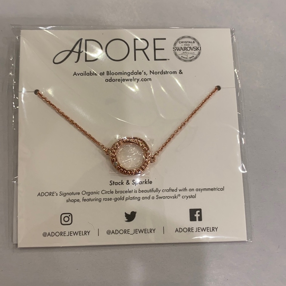 NWT Adore Rose Gold Bracelet w/ Swarovski Crystal